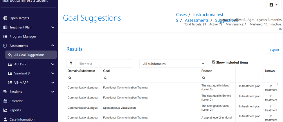 Goal Suggestions – Applied ABC